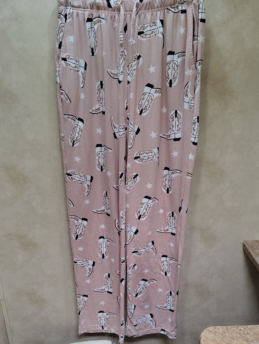 Spoiled Pink Cowgirl Boot Print Pajama Pants